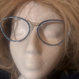 Blue Enamel Covered Over Gold Frame Glasses